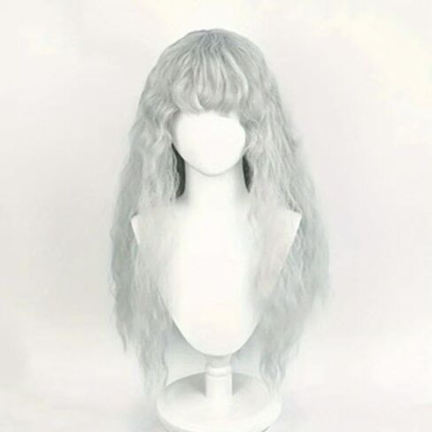 Women Long Wavy Gray Wig Synthetic Hair with Bangs for Griffith Cosplay Halloween in Saudi Arabia