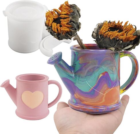 Wehous Tea Cup and Saucer Shape Silicone Mold Set, Creative Silicone Resin Mold Container Storage Jar Coaster Tray Mold, Jewelry Trinket Holder Epoxy Resin Concrete Mold for Table Home Decoration in Saudi Arabia