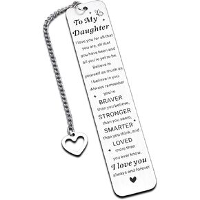 Teen Girl Valentines Gift 16-18 Year Olds-to My Daughter Bookmarks,Valentines'day Gift for 18 Year Old Daughter, Anxiety Relief Items for Her,ADHD Gifts for Teenager,Best Birthday Gifts for Childs in Kuwait
