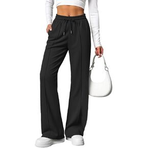 Womens Wide Leg Sweatpants Loose Fall Casual Lounge Winter High Waisted Baggy Pants Fashion Drawstring for Tall Women in Saudi Arabia