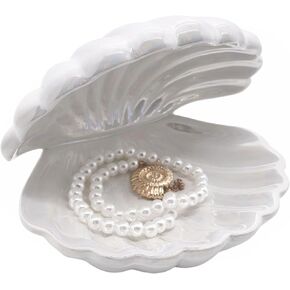 Shell Trinket Dish Ceramic Conch Ring Holder Jewelry Tray Decorative Jewelry Plate Cute Jewelry Organizer for Home Decor (Shell A) in Saudi Arabia