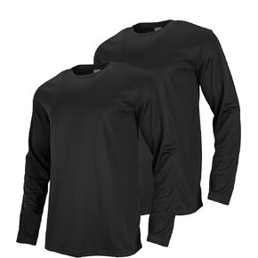 2 Pack Mens Long Sleeve Breathable Tee Shirts Quick Dry Athletic Moisture Wicking Polyester Running Classic Workout T-Shirts in Saudi Arabia
