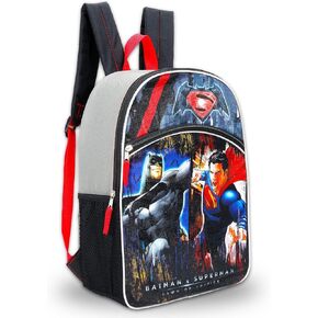 حقيبة ظهر DC Comics Batman vs Superman للأولاد - حقيبة مدرسية Justice League مقاس 16 بوصة مع جيب أمامي وأشرطة قابلة للتعديل | حقيبة ظهر Batman وSuperman للأطفال in Saudi Arabia
