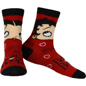 جوارب Mad Engine Betty Boop للسيدات بتصميم شخصية XOXO، جوارب للكاحل ربع للبالغين، زوج واحد in Saudi Arabia