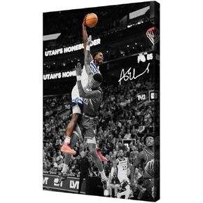 ملصق موقع لنجم كرة السلة أنتوني إدواردز لمحبي الأطفال في غرفة النوم وديكور الحائط - ملصقات نجوم رياضية مطبوعة على القماش صورة لهدايا أعياد الميلاد للأولاد في سن المراهقة in Kuwait