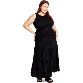 City Chic Women's Plus Size Skirt - Tiered Maxi in Kuwait