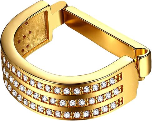 Tie Ring Clasp for Men: Classic Crystal Tie Clip Clasp Jewelry Gifts for Business Wedding Christmas, Gold-Tone in Saudi Arabia