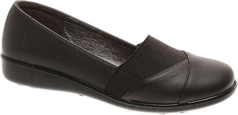 Pierre Dumas Footwear Women's Libby-62 Slip-On Loafers, Cushioned Insoles, 1 Inch Wedge, Brown in Saudi Arabia
