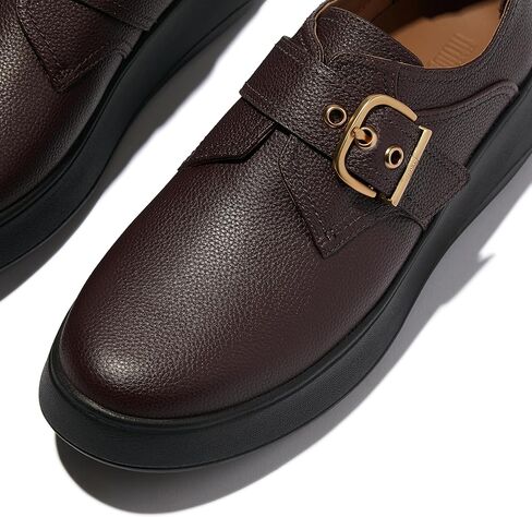 FitFlop Women's F-Mode Stitch Tumbled-Leather Monk Strap Shoes Loafer in Saudi Arabia