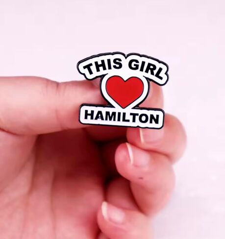 This Girl Loves Hamilton Broadway Musical Theater Alexander Lafayette Heart Fan 1.2" Enamel Pin Badge in Saudi Arabia