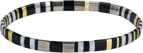 KELITCH Women Stretch Bracelets Miyuki Tila Beaded Bracelets Rainbow Strand Bracelets Beach Jewelry in Kuwait