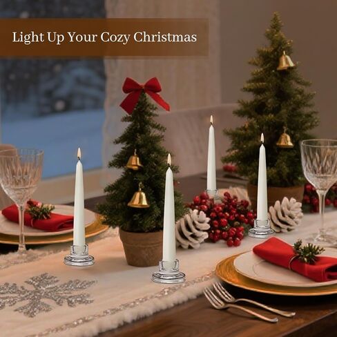 Glass Candle Stick Holder: 20 Pcs Small Clear Taper Candle Holders Bulk for Wedding Short Candle Stick Holder Decor for Table Centerpiece Party Christmas Home in Saudi Arabia