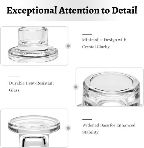 Glass Candle Stick Holder: 20 Pcs Small Clear Taper Candle Holders Bulk for Wedding Short Candle Stick Holder Decor for Table Centerpiece Party Christmas Home in Saudi Arabia