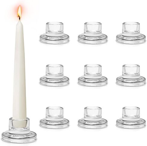 Glass Candle Stick Holder: 20 Pcs Small Clear Taper Candle Holders Bulk for Wedding Short Candle Stick Holder Decor for Table Centerpiece Party Christmas Home in Saudi Arabia