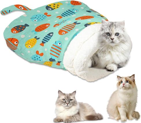 Cozy Cat Sleeping Bag, Cat Sleeping Bag for Indoor Cats, 360°Warm Cat Nap Sleeping Bag, Soft Plush Cat Sack Bed, Large Sleeping Bag for Cats up to 7.5Kg/16Lbs in Saudi Arabia