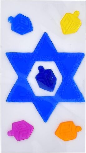 Gift Boutique - Hanukkah Window Gel Clings Decorations 3 Pack Happy Hanukkah Menorah & Star of David Gels Cling Reusable Removable Holiday Stickers Decals Design for Sliding Glass Doors Party Supplies in Kuwait