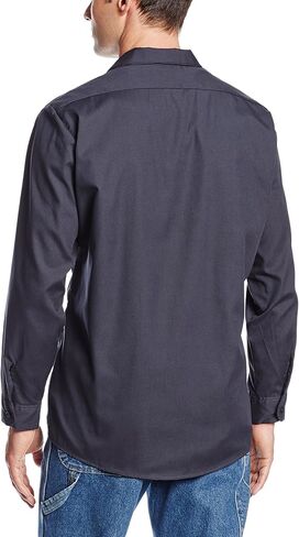 Dickies Occupational Workwear LL535CH Polyester/Cotton Men's Long Sleeve Industrial Work Shirt, Dark Charcoal in Saudi Arabia