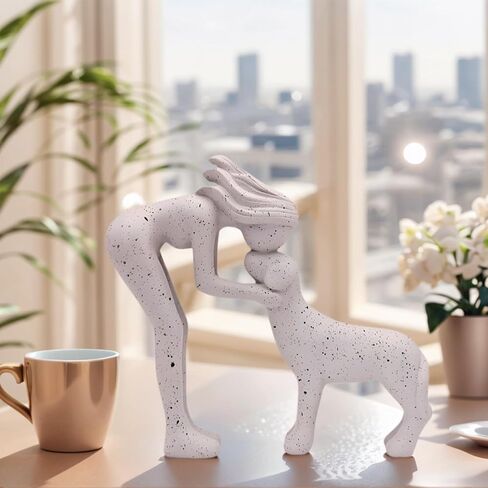 منحوتة حديثة للكلاب - تمثال ديكور منزلي للرف والمكتب وغرفة المعيشة، هدية تذكارية للحيوانات الأليفة لمحبي الكلاب، لمسة تمثال بسيطة in Kuwait