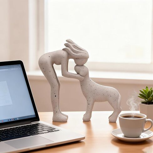 منحوتة حديثة للكلاب - تمثال ديكور منزلي للرف والمكتب وغرفة المعيشة، هدية تذكارية للحيوانات الأليفة لمحبي الكلاب، لمسة تمثال بسيطة in Kuwait