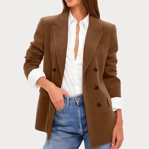 Womens Winter Corduroy Blazers Jackets 2025 Fall Business Casual Suit Jacket Notched Lapel Work Coat Outerwear in Saudi Arabia