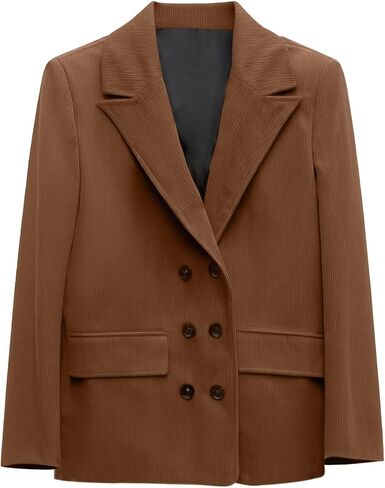 Womens Winter Corduroy Blazers Jackets 2025 Fall Business Casual Suit Jacket Notched Lapel Work Coat Outerwear in Saudi Arabia