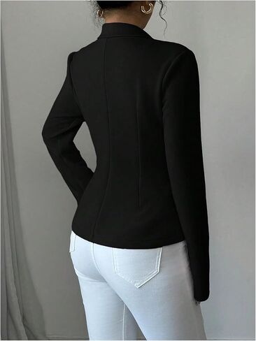 Floerns Women's Elegant Long Sleeve Blazer Jacket Button Down Flared Work Business Casual Outfit in Kuwait