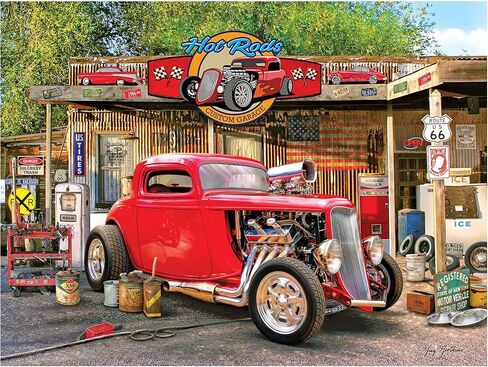RoseArt - American Nostalgia - Hot Rod Garage - 550 Piece Jigsaw Puzzle for Adults in Kuwait