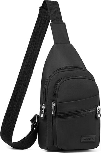 Sling Backpack Cross Body Bag Small Fanny Pack Crossbody Bags for Women Trendy - Black in Saudi Arabia