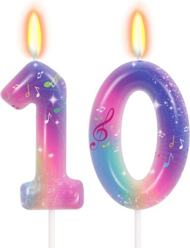 Kpop Musical Note Birthday Candles - Number 8 Candle for Music Themed Cake Topper, Colorful Birthday Decorations for Girls in Kuwait