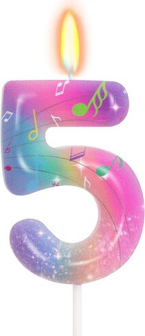 Kpop Musical Note Birthday Candles - Number 8 Candle for Music Themed Cake Topper, Colorful Birthday Decorations for Girls in Kuwait