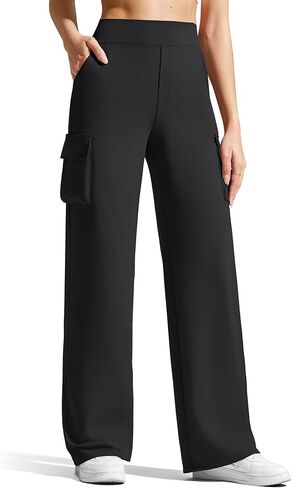 G4Free EverGoing سراويل اليوغا النسائية واسعة الساق مع 4 جيوب عالية الخصر السراويل البضائع تمتد Sweatpants غير رسمية in Saudi Arabia