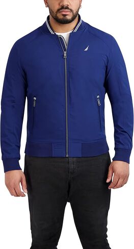 Nautica Men's Bomber Jacket – Windbreaker, Water-Resistant, Waterproof, Golf, Hiking, Boating, Casual Wear in Saudi Arabia