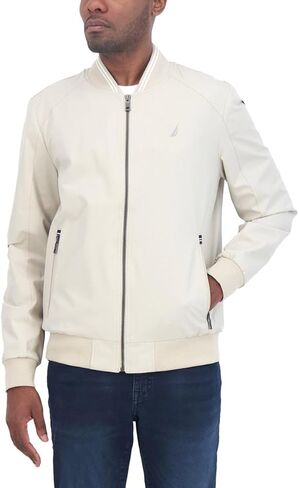 Nautica Men's Bomber Jacket – Windbreaker, Water-Resistant, Waterproof, Golf, Hiking, Boating, Casual Wear in Saudi Arabia