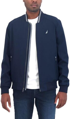 Nautica Men's Bomber Jacket – Windbreaker, Water-Resistant, Waterproof, Golf, Hiking, Boating, Casual Wear in Saudi Arabia