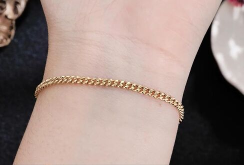 SISGEM Solid 18k Gold Cuban Link Bracelet for Women, Real 18 Karat Gold Jewelry Bracelet for Her (3.2 mm, 6.5 inch) in Saudi Arabia