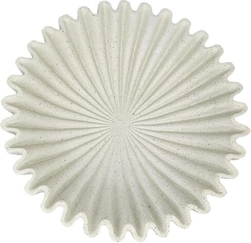 Decorative Fluted Pedestal Bowl, Beige Speckled Resin Stone Centerpiece Tray for Coffee Table, Home Decor - Unique Bowls for Fruit, Key, Purse in Saudi Arabia