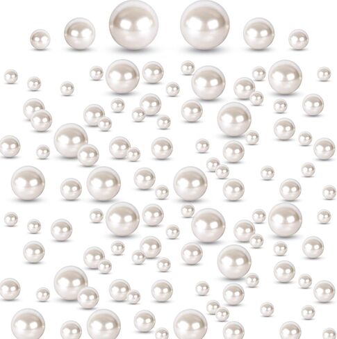 No Hole Pearl Beads, 200PCS Ivory Beads for Vase Filler Floating Candle Table Centerpieces Wedding Party DIY Crafts Decor in Saudi Arabia