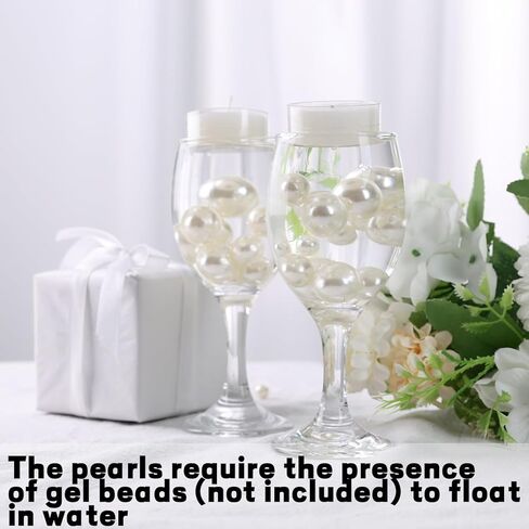 No Hole Pearl Beads, 200PCS Ivory Beads for Vase Filler Floating Candle Table Centerpieces Wedding Party DIY Crafts Decor in Saudi Arabia