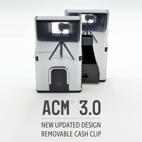 محفظة ACM 3.0 للرجال - محفظة معدنية مدمجة لمنع RFID مع مشبك نقدي قابل للإزالة | اختيار البطاقة الفردية مجانًا (مصقول بالكأس) in Kuwait
