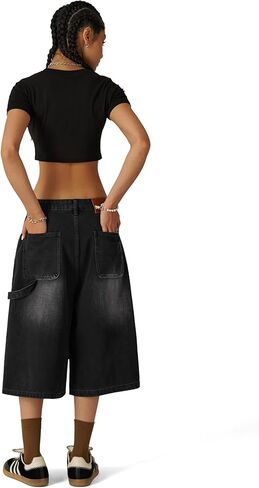 Aelfric Eden فضفاض Jorts أساسي حمض غسل فضفاض صالح طويل الدينيم السراويل Y2K الشارع الشهير الصيف جينس قصير in Saudi Arabia