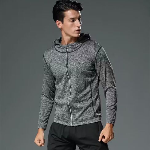 2-Pack Men's Lightweight Hoodies - Full Zip Up Breathable Athletic Jackets, for Fall Winter Gym Running Sports Wear in Saudi Arabia