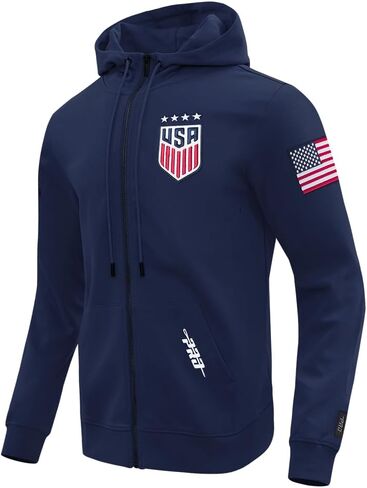 سترة بغطاء رأس للرجال من Pro Standard USsf USWNT لكرة القدم الكلاسيكية من نسيج شانيل مزدوج بسحاب كامل in Saudi Arabia