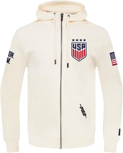 سترة بغطاء رأس للرجال من Pro Standard USsf USWNT لكرة القدم الكلاسيكية من نسيج شانيل مزدوج بسحاب كامل in Saudi Arabia