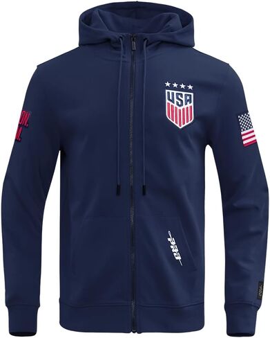 سترة بغطاء رأس للرجال من Pro Standard USsf USWNT لكرة القدم الكلاسيكية من نسيج شانيل مزدوج بسحاب كامل in Saudi Arabia