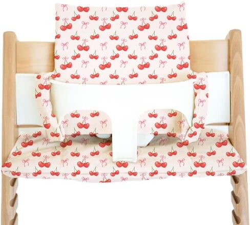 Cushion for Stokke Tripp Trapp High Chairs, Soft Padded Seat & Backrest, Baby Set Compatible, Wipeable, Machine Washable, Easy to Clean, Stylish Print (Pink Posies) in Kuwait
