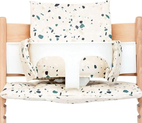 Cushion for Stokke Tripp Trapp High Chairs, Soft Padded Seat & Backrest, Baby Set Compatible, Wipeable, Machine Washable, Easy to Clean, Stylish Print (Pink Posies) in Kuwait