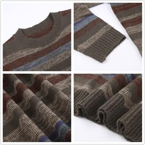 Winter 90s Grunge Aesthetic Streetwear Sweater Retro Y2k Vintage Gothic Loose Women Knit Pullover Striped Jumper in Saudi Arabia