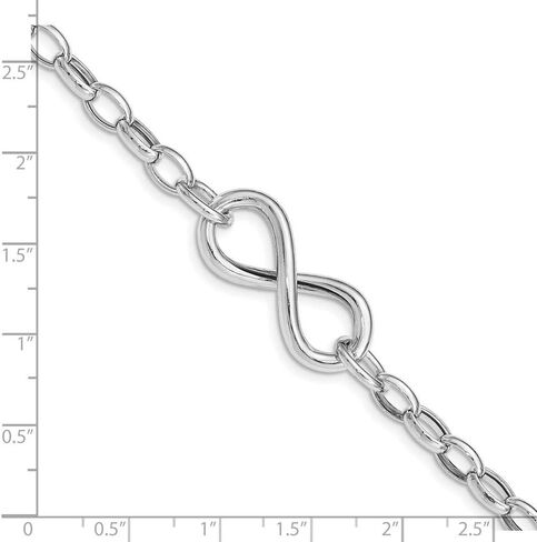 Sonia Jewels Real 925 Sterling Silver Infinity Love Knot Symbol Link Bracelet - with Secure Lobster Lock Clasp 7.5" (Width = 12mm) in Saudi Arabia