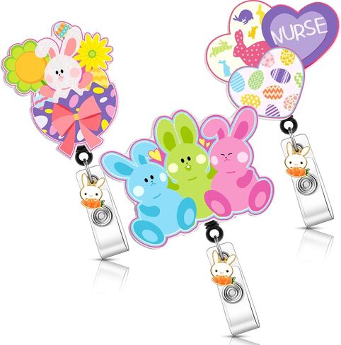 Eersida 3 Pieces Nurse Badge Reel Retractable Holder Glitter Nurse ID Holder Pill Syringe Flat Shirt Badge Reel with Alligator Clip for Doctors Christmas Inspirational Gift in Saudi Arabia