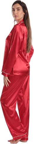 Just Love Satin Pajama Set for Women – Long Sleeve Button Down Womens Pajama Sets – Soft Loungewear & Sleepwear Sizes (S-3X) in Saudi Arabia